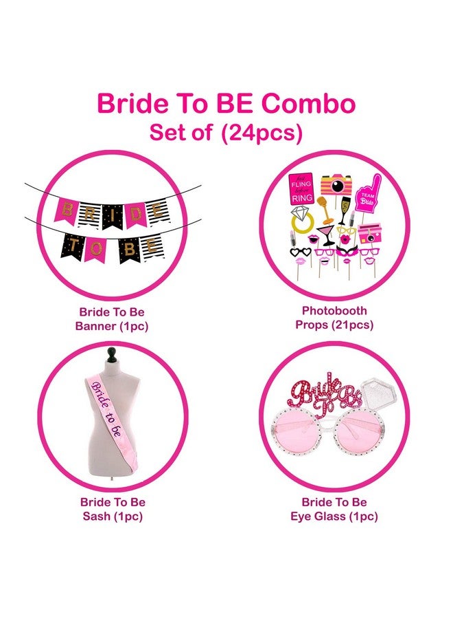 بارتي بروبس مجموعة ديكورات حفلات توديع العزوبية للعروس من بارتي بروبس - ٢٤ قطعة | مجموعة ديكورات حفلات توديع العزوبية | زينة حفلات توديع العزوبية للعروس | وشاح | لافتة - Image 2