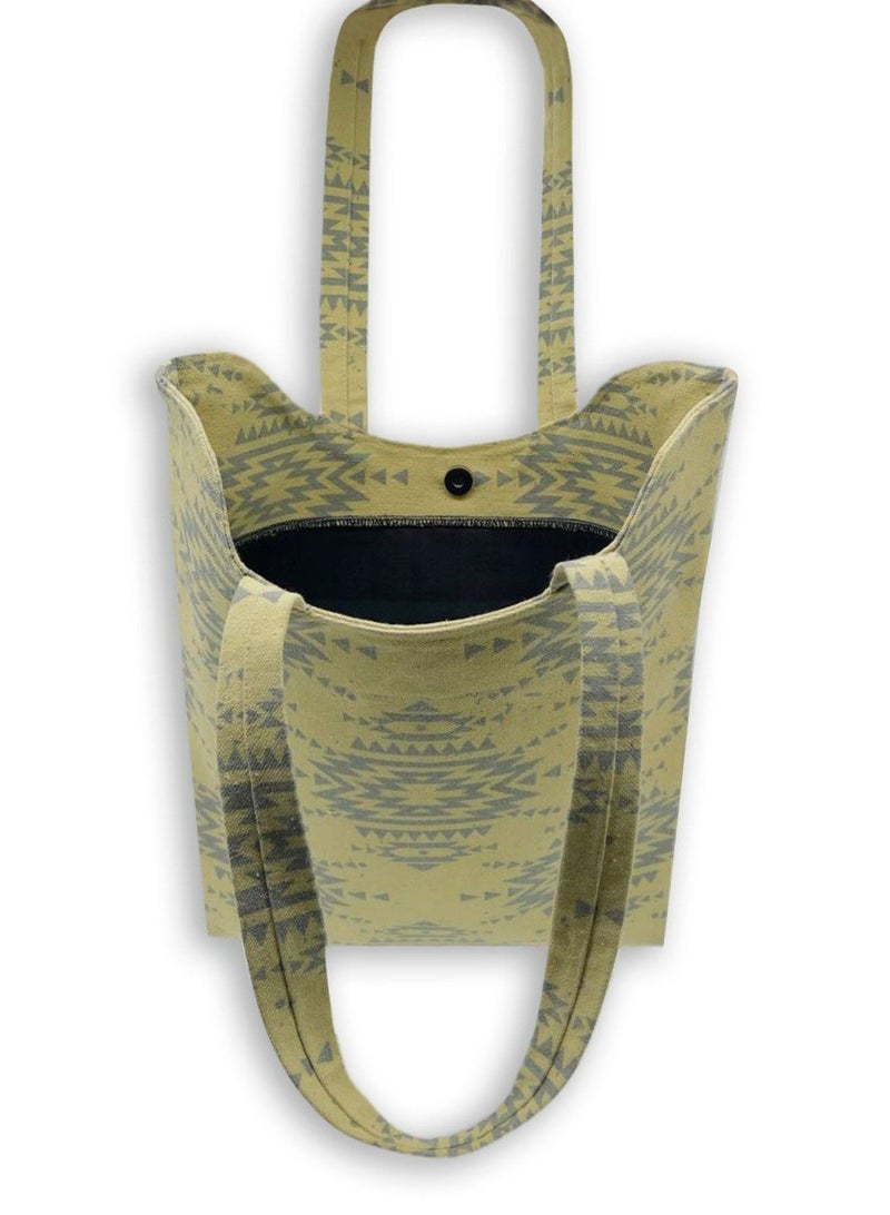 Gharibo Bags casual printed linen tote bag W230011A - Image 3