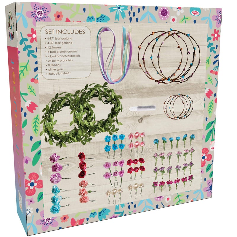 Hapinest Make Your Own Flower Crown Kit & Bracelet Craft Kit for Girls Ages 6 Years and Up - Image 2
