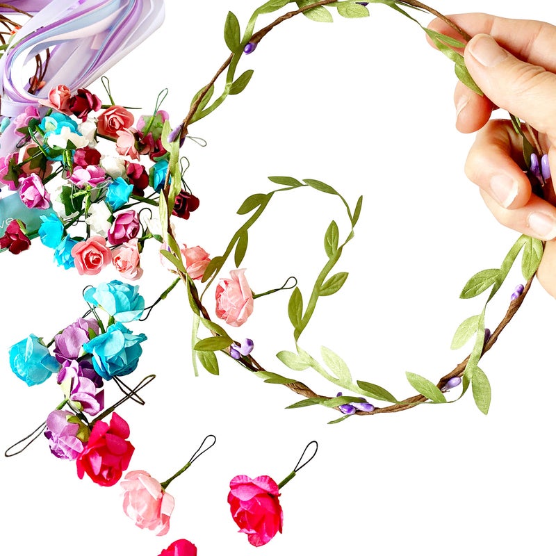 Hapinest Make Your Own Flower Crown Kit & Bracelet Craft Kit for Girls Ages 6 Years and Up - Image 5