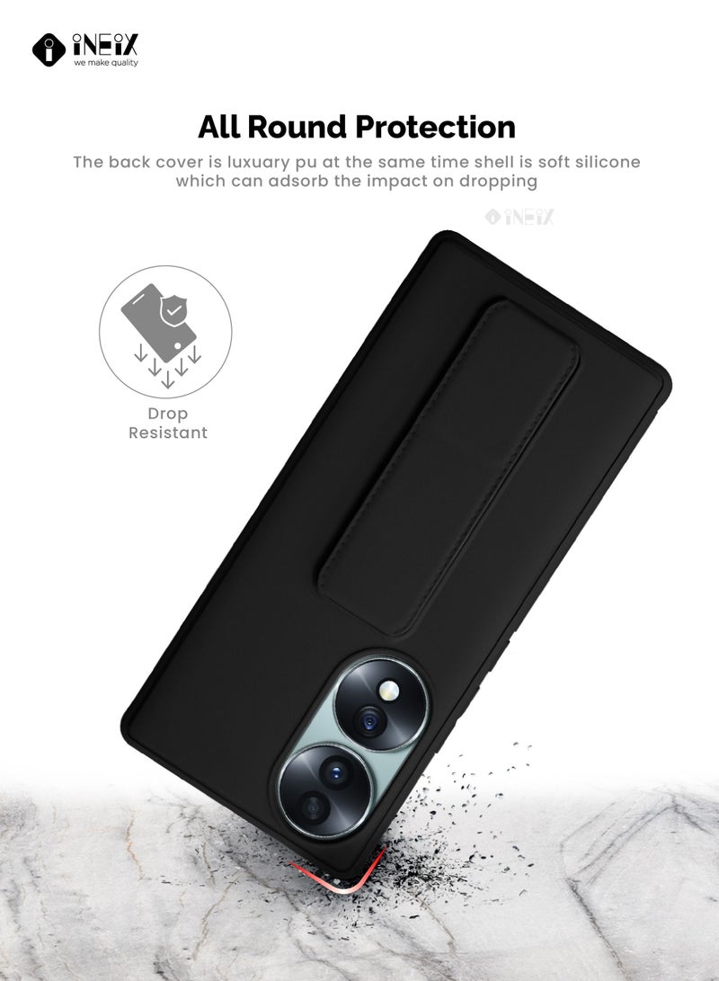 إينيكس جراب حماية 3 في 1 مغناطيسي ذو مسند للهاتف وسوار لأصابع اليد لهاتف هونر‎‎70‎‎ - اسود - Image 5