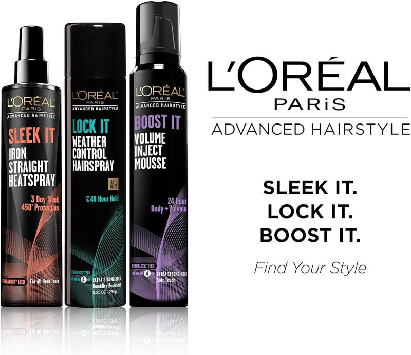 L’Oréal Paris Advanced Hairstyle Sleek It Iron Straight Heat Spray, 5.7 Ounce - Image 4