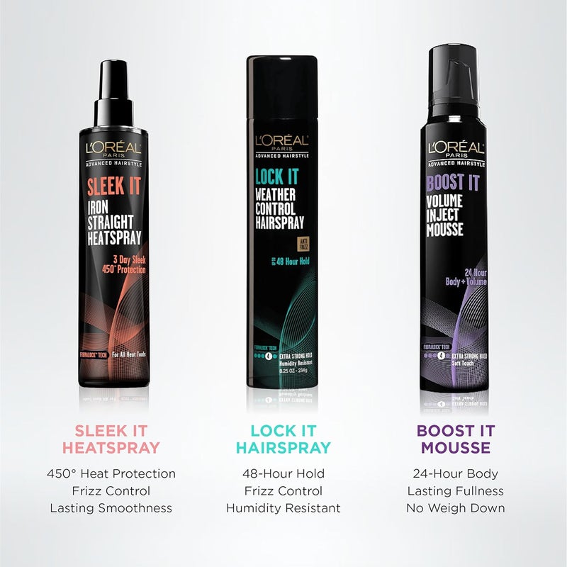 L’Oréal Paris Advanced Hairstyle Sleek It Iron Straight Heat Spray, 5.7 Ounce - Image 2