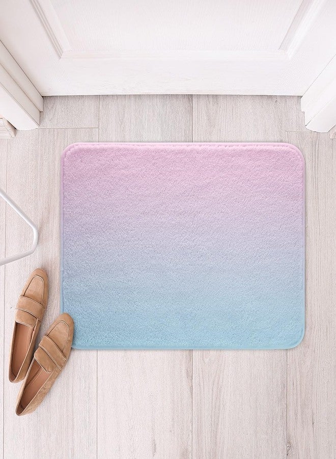Feelyou Ombre Bath Mat for Kids, Boys, Children - Abstract Art Design - 16"x24" - Pink, Blue - Non-Slip, Ultra Soft, Modern - Image 2