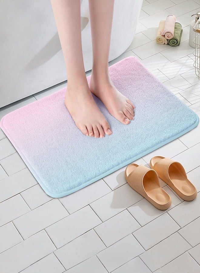 Feelyou Ombre Bath Mat for Kids, Boys, Children - Abstract Art Design - 16"x24" - Pink, Blue - Non-Slip, Ultra Soft, Modern - Image 4