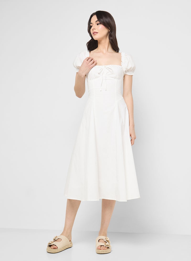 Ginger Puff Sleeve Corset Bodice A Line Dress - Image 4