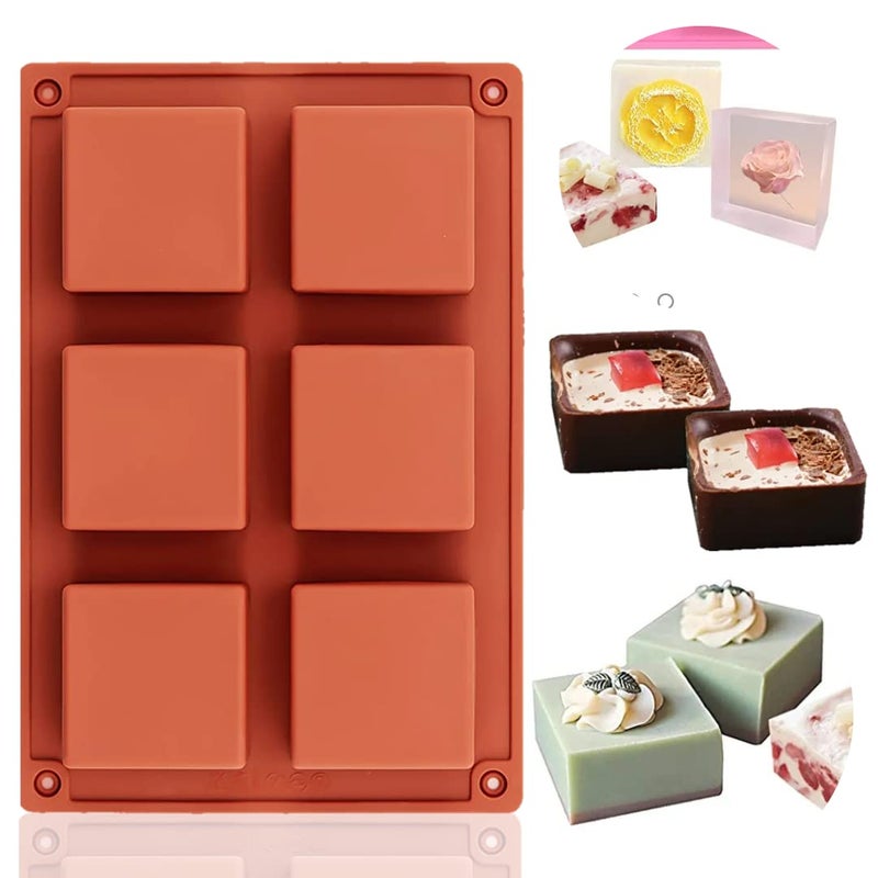 Husaini Mart HUSAINI MART 1 Pack Square Baking Silicone Mold for Cake Teacake Chocolate Desserts Cheesecake Cornbread Brownie Blancmange Pudding Soap Candle Making Resin Epoxy Casting Wax Crafting Projects  - Image 1