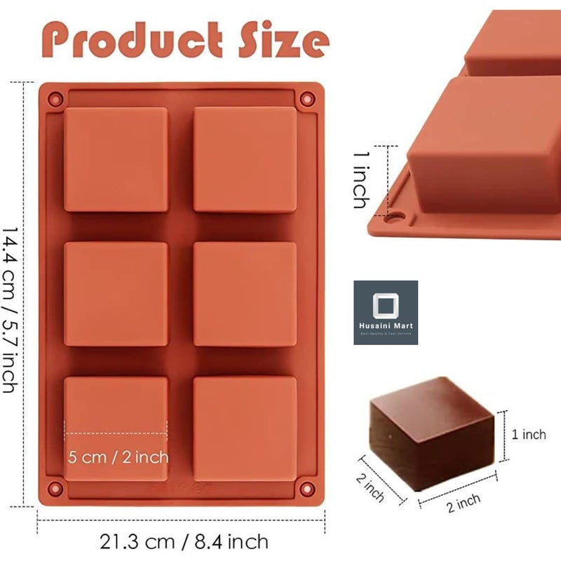 Husaini Mart HUSAINI MART 1 Pack Square Baking Silicone Mold for Cake Teacake Chocolate Desserts Cheesecake Cornbread Brownie Blancmange Pudding Soap Candle Making Resin Epoxy Casting Wax Crafting Projects  - Image 2