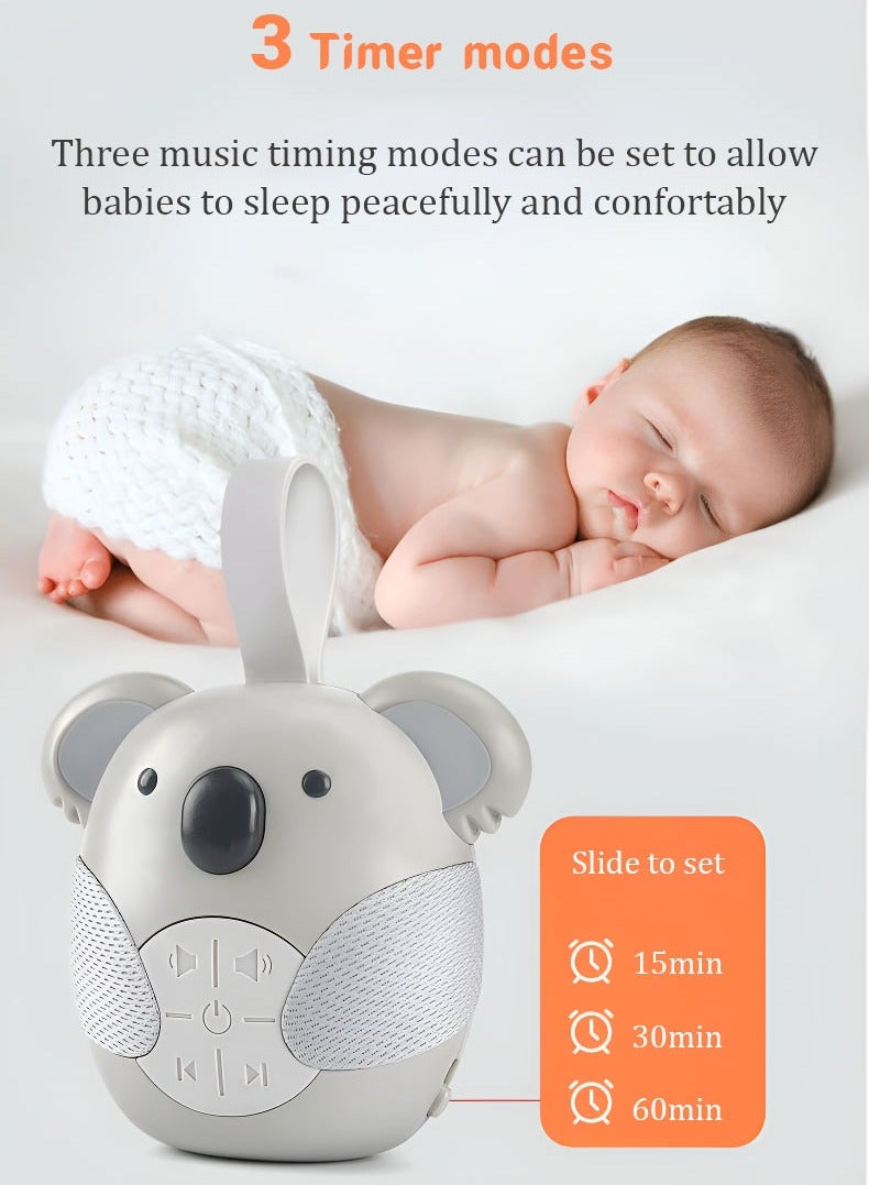 Koala Bear Baby Soother with 10 Light Music Songs 2 Natural Sounds 2 Lullabies Silicone Strap for Infants Toddlers - Image 3