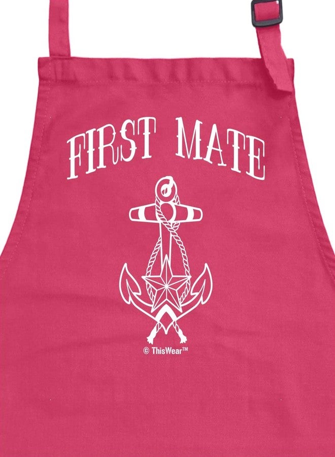 ذيس وير مريلة ThisWear First Mate البحرية المرحة، هدية مثالية للشواء والطبخ، مريلة بجيبين للإبحار أو صيد الأسماك، مصنوعة من الهيليكونيا - Image 2
