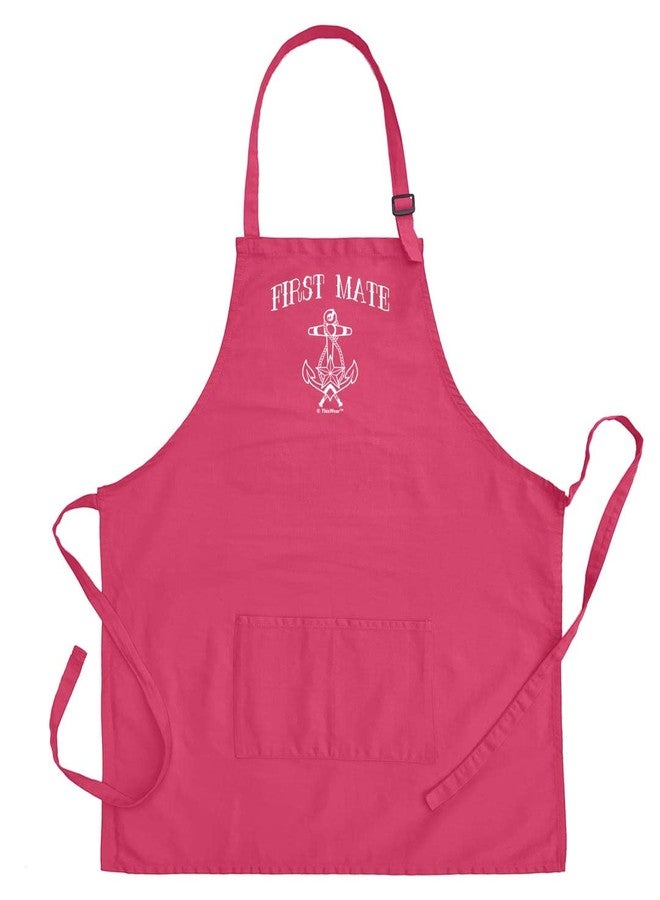 ذيس وير مريلة ThisWear First Mate البحرية المرحة، هدية مثالية للشواء والطبخ، مريلة بجيبين للإبحار أو صيد الأسماك، مصنوعة من الهيليكونيا - Image 1
