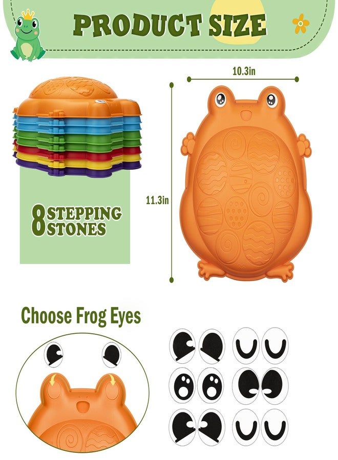 VROGTIK Stepping Stones for Kids Outdoor Toys for Toddlers 3-5 8 Pcs Frog Balance Step Stone Up to 265lbs Indoor Outdoor Toy for Kids Obstacle Course Sensory Toys for Toddler Ages 3-8 Gift for Boys Girls - Image 5