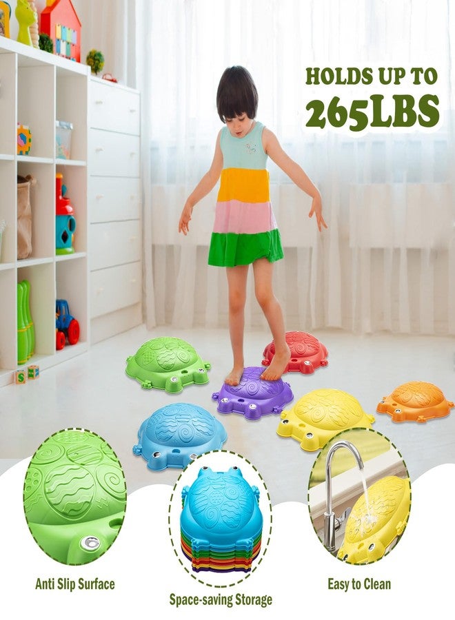 VROGTIK Stepping Stones for Kids Outdoor Toys for Toddlers 3-5 8 Pcs Frog Balance Step Stone Up to 265lbs Indoor Outdoor Toy for Kids Obstacle Course Sensory Toys for Toddler Ages 3-8 Gift for Boys Girls - Image 3