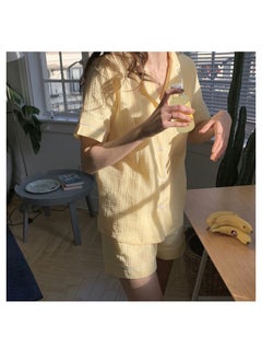 Generic Women Pajamas Set Short Sleeve Sleepwear Button Down Nightwear Soft Summer Loungewear For Ladies  - Image 3