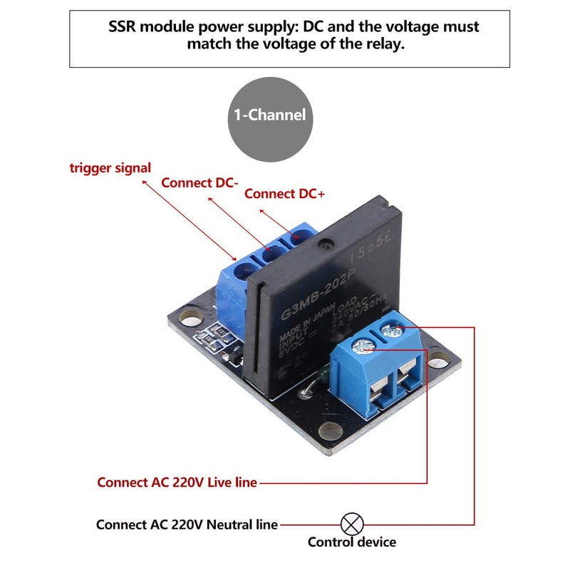 12V SSR Module Board 1 Channel Solid State Relay Isolated Drive Control Board Low Level Trigger - Image 3