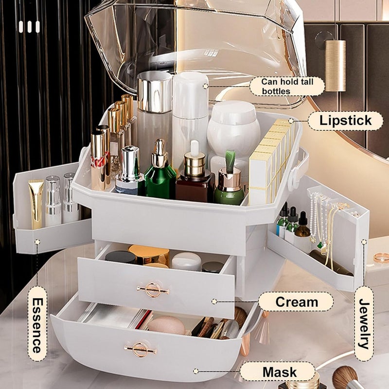 Crobat Dustproof Transparent Table Makeup Organizer Drawer Storage Desktop Box Cosmetic - Image 3