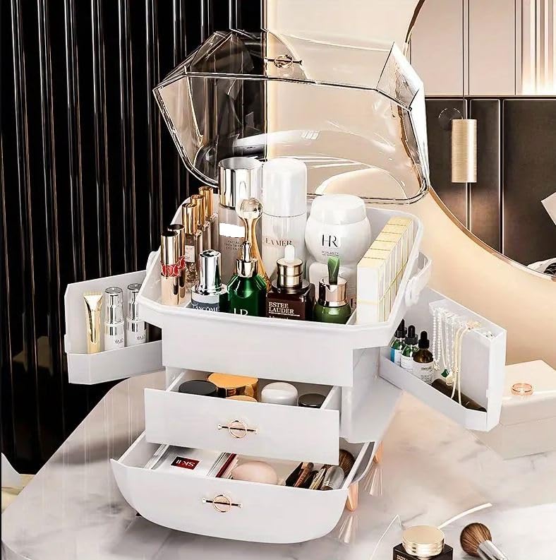 Crobat Dustproof Transparent Table Makeup Organizer Drawer Storage Desktop Box Cosmetic - Image 4