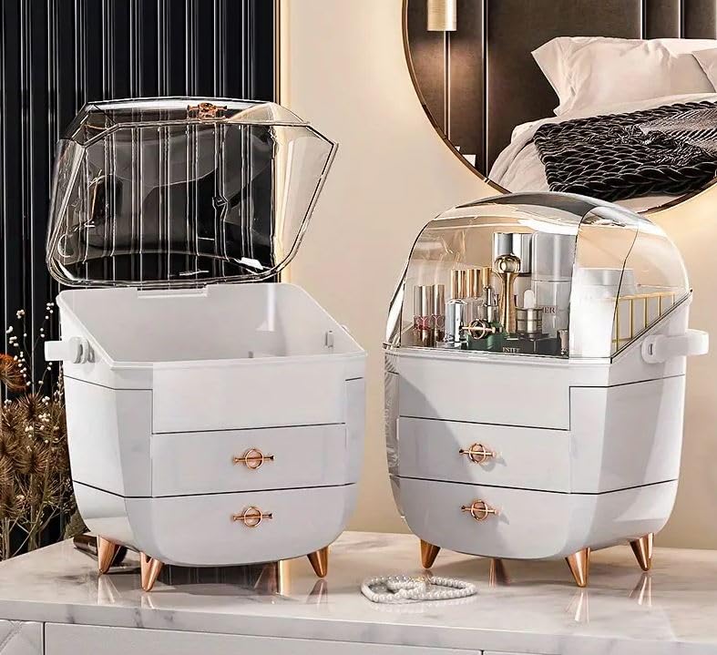 Crobat Dustproof Transparent Table Makeup Organizer Drawer Storage Desktop Box Cosmetic - Image 5