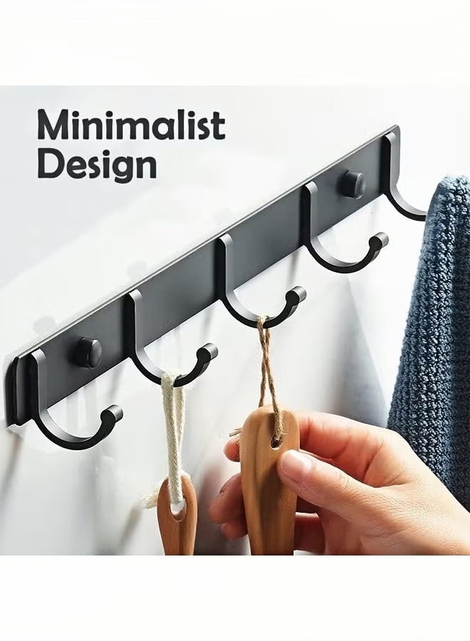 Wall Mounted Coat Racks Hanging Holder Towel Rack Modern Black Hanging for Clothes Entryway Bathroom Bedroom 5 Hooks - Image 4