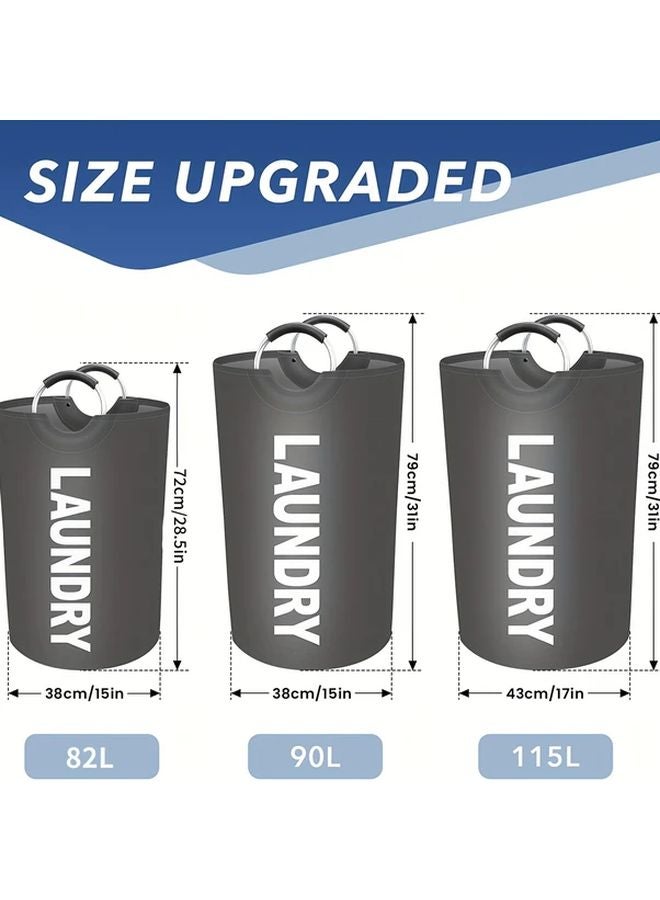 Large 82L Red Collapsible Laundry Basket Bag with Padded Handles Freestanding Clothes Hamper Easy Storage - Image 3