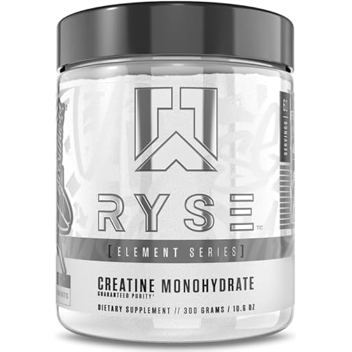 RYSE Up Supplements RYSE Creatine Monohydrate Powder - Unflavored - Supports Men & Women Lean Muscle Growth, Strength, Power, and Endurance - Helps Reduce Fatigue and Improve Workout Recovery - 60 Servings - Image 1