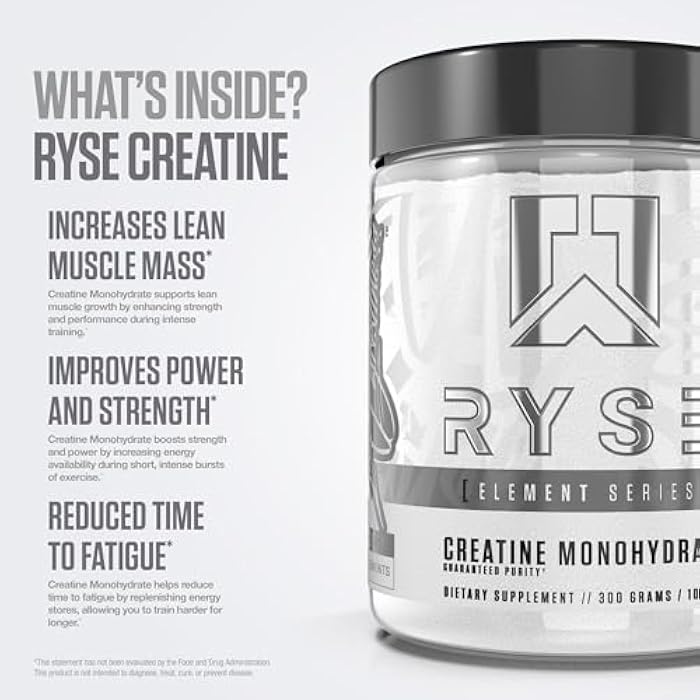 RYSE Up Supplements RYSE Creatine Monohydrate Powder - Unflavored - Supports Men & Women Lean Muscle Growth, Strength, Power, and Endurance - Helps Reduce Fatigue and Improve Workout Recovery - 60 Servings - Image 4