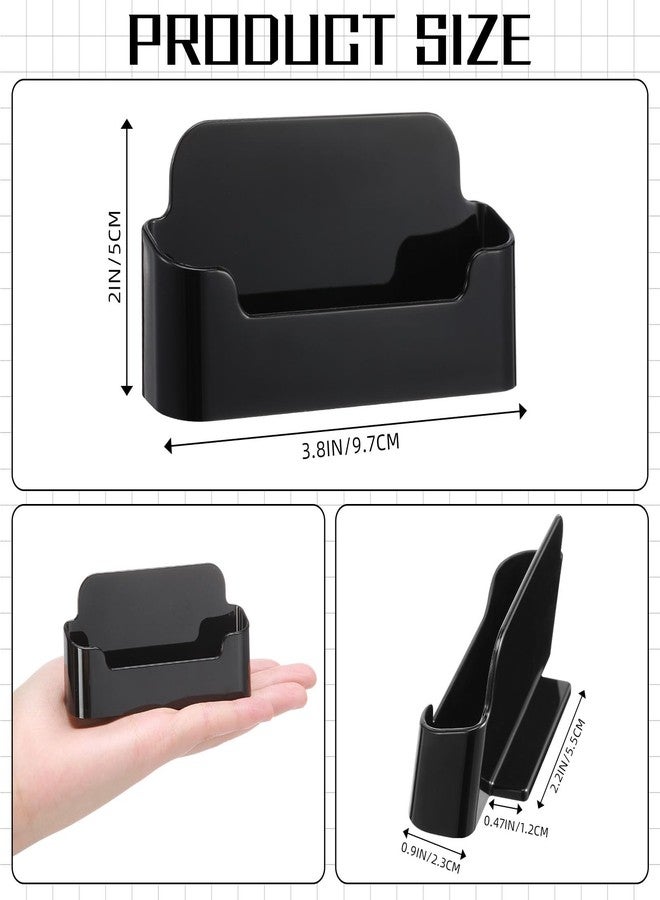 Watersay 12 Pcs Acrylic Black Business Card Holder Display Business Card Holder for Desk Display Holder Stand for Desktop Office Home Supplies Fits 30-50 - Image 2
