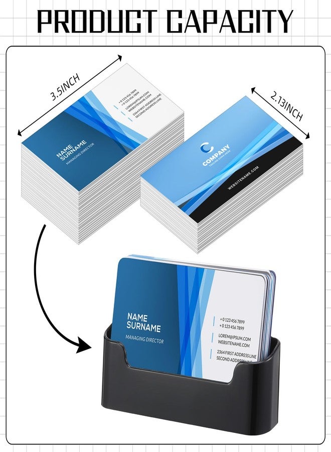 Watersay 12 Pcs Acrylic Black Business Card Holder Display Business Card Holder for Desk Display Holder Stand for Desktop Office Home Supplies Fits 30-50 - Image 4