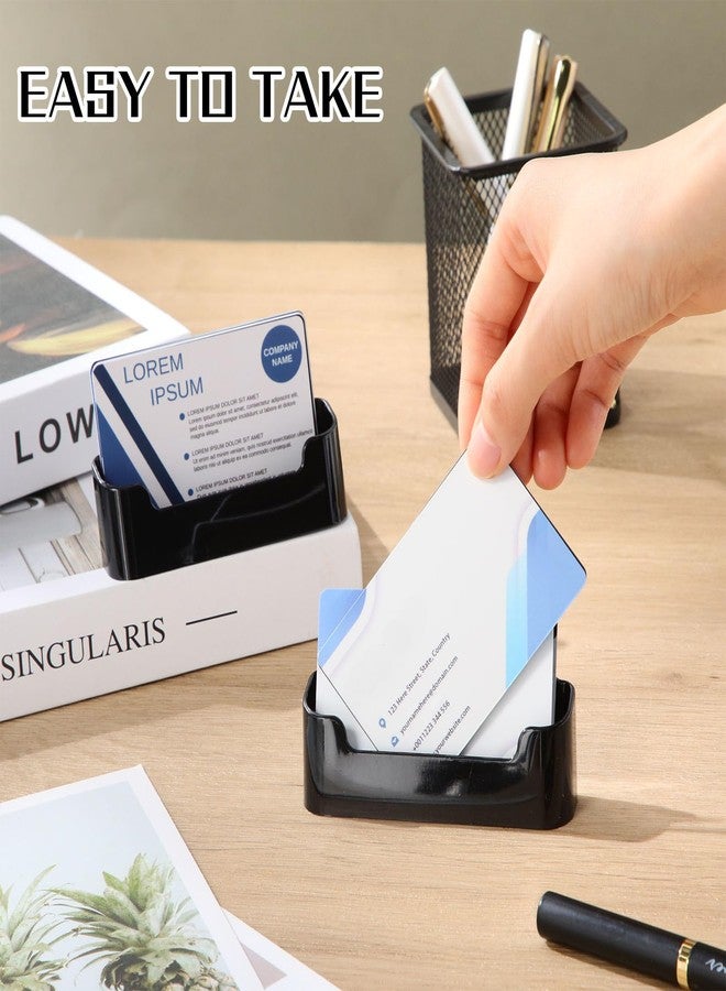 Watersay 12 Pcs Acrylic Black Business Card Holder Display Business Card Holder for Desk Display Holder Stand for Desktop Office Home Supplies Fits 30-50 - Image 5