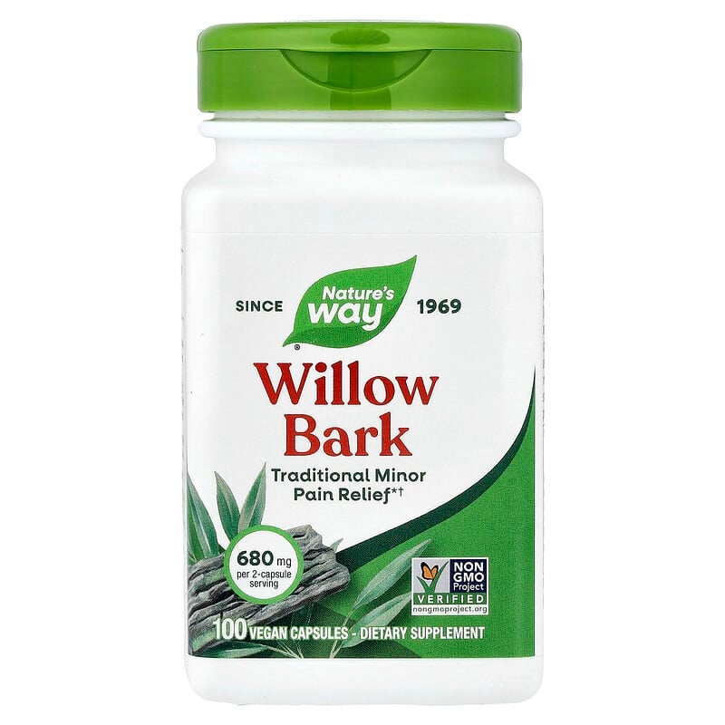 Nature's Way Willow Bark, 680mg - 100 Vegan Capsules Packaging May Vary Pack Of 2 - Image 1