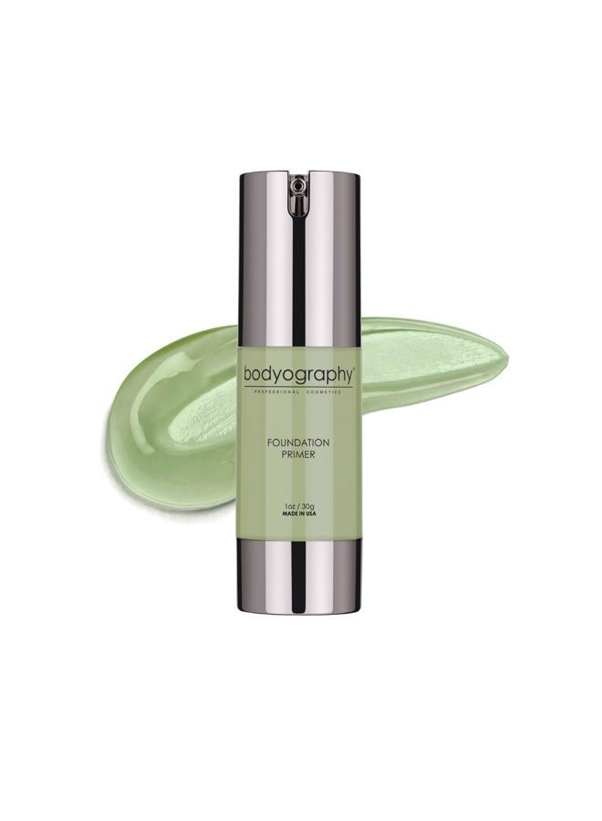 BODYOGRAPHY - Foundation Primer (Green): Flawless Anti-Aging Salon Makeup Primer w/Vitamin E, A, Jojoba, Grapeseed Oil | Control Shine | Gluten-Free, Cruelty-Free, 1 oz. - Image 1