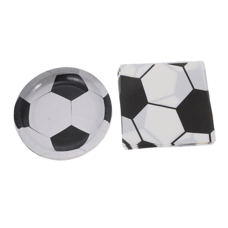 40Pcs Disposable Soccer Party Dinnerware Set Football Plates Napkins For Birthday Shower Tableware - Image 2