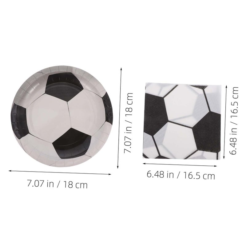 40Pcs Disposable Soccer Party Dinnerware Set Football Plates Napkins For Birthday Shower Tableware - Image 3