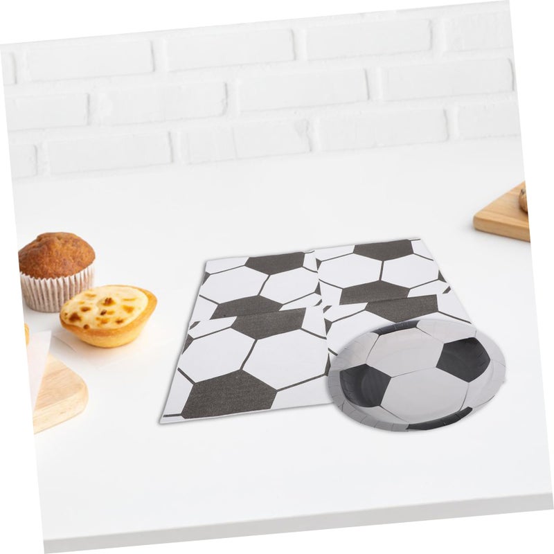 40Pcs Disposable Soccer Party Dinnerware Set Football Plates Napkins For Birthday Shower Tableware - Image 5