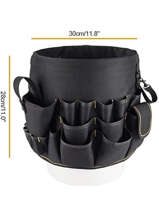 Tools Bucket Tool Organizer, Bucket Tool Holder and Organizer with 56 Pockets for Bucket Organization Bucket Type Hardware Tool Bucket Bag  - Image 3