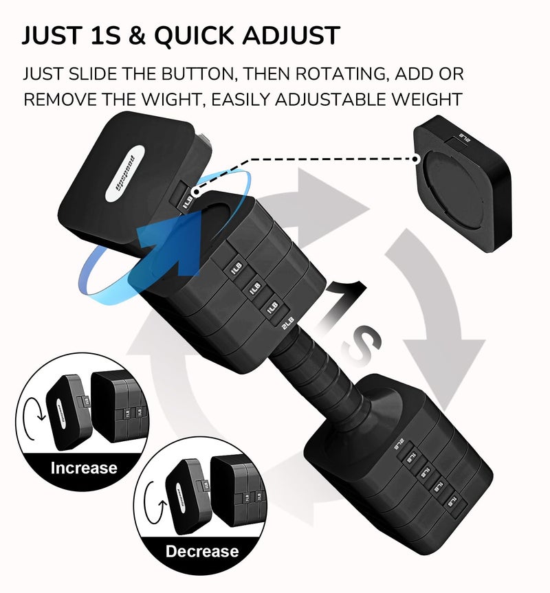 Upspeed 20LB Adjustable Dumbbell Set Hand Weights for Women Men, Exercise Fitness dumbbell Adjust dumbbells set of 2 for Home Gym Workout Strength Training Equipments Black - Image 4