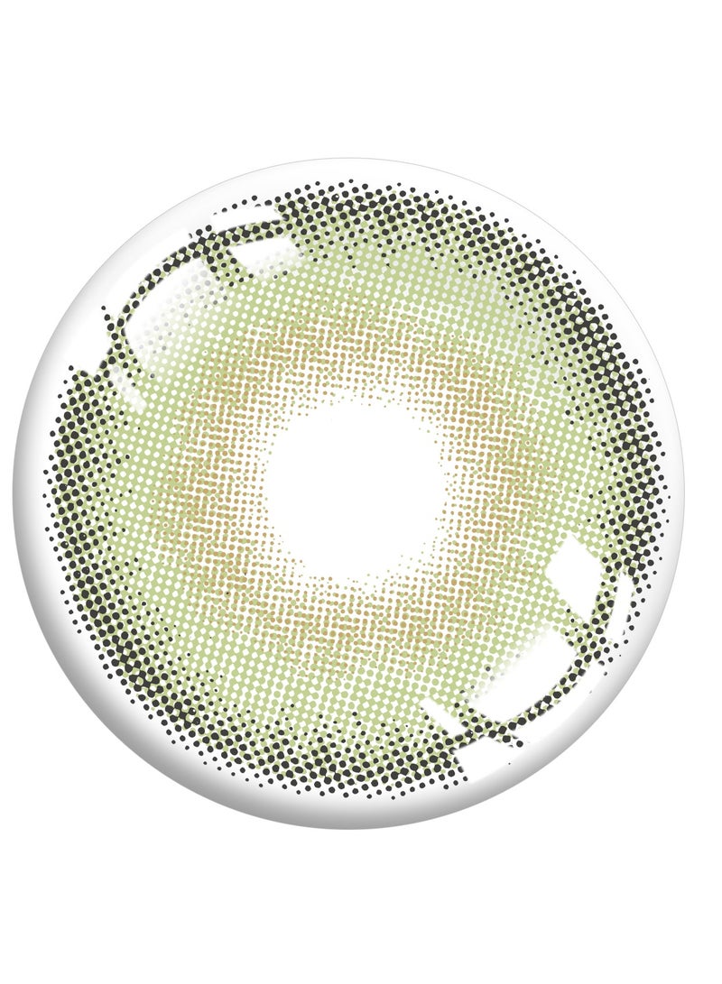 عين كي اس اس عدسات لاصقة تجميلية سنوية ملونة خضراء للجنسين، مجموعة تكبير مع علبة - Image 4