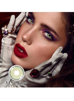 عين كي اس اس La Girl Green العدسات اللاصقة التجميلية الملونة السنوية للجنسين ، مجموعة تكبير مع العلبة  - Image 1
