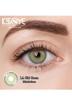 عين كي اس اس La Girl Green العدسات اللاصقة التجميلية الملونة السنوية للجنسين ، مجموعة تكبير مع العلبة  - Image 2