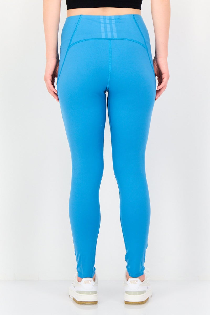Adidas Women Tight Fit 7/8 Yoga Tights, Cyan Blue - Image 4