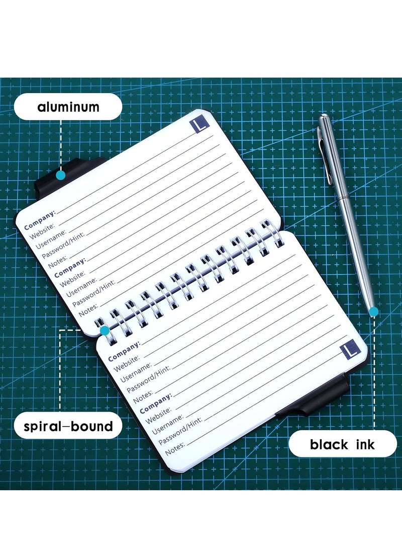 Y&D Portable Password Book Organizer, Notebook Elegant Pattern Keeper with Pen (Black + Sliver)  - Image 5