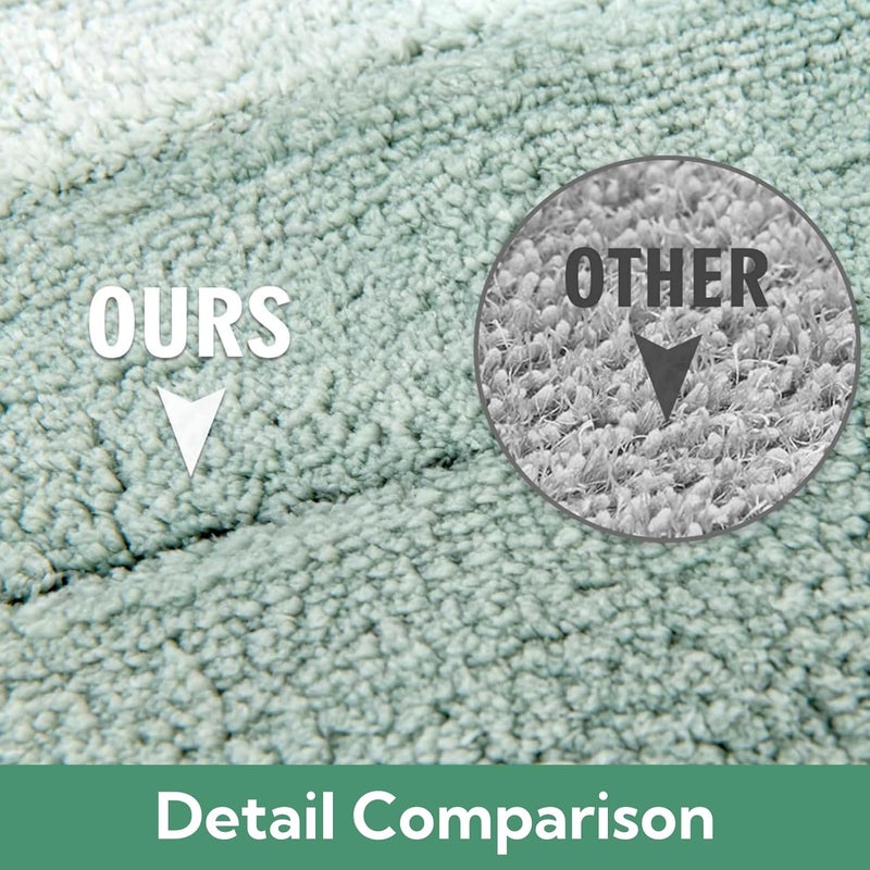 ROUNY Temp fluctuation resistant crafted quality 3 Pcs Bathroom Rug Mat, Super Absorbent Bath Mat Anti Slip U-Shaped Toilet Mats, Thick Machine Washable Bathroom Mat Set Bathroom Carpet Quick Dry for Bathroom Floor Tub Shower (Green) Wide usage compatibility - Image 5