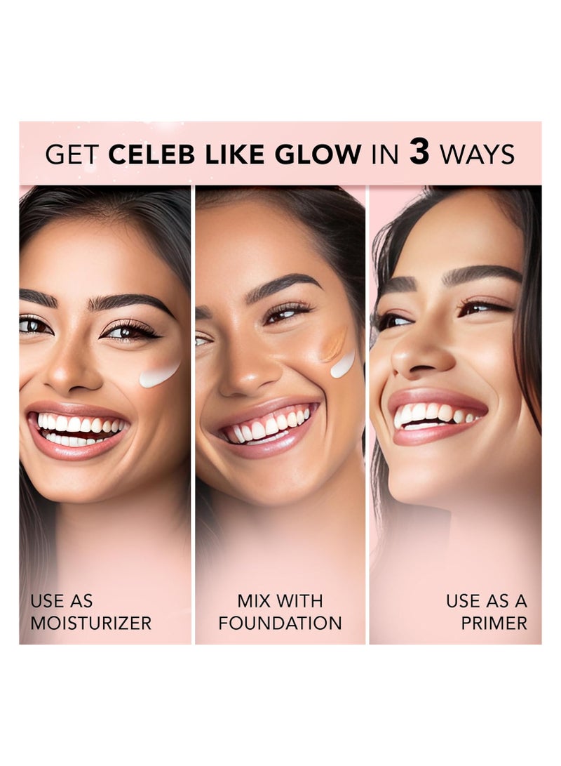 Faces Canada Strobe Cream - Peach, 30ml | Primer + Highlighter + Moisturizer | Shea Butter & Hyaluronic Acid | Intense Hydration | Flawless Radiant Dewy Skin | Illuminating & Glowing Makeup Base - Image 3