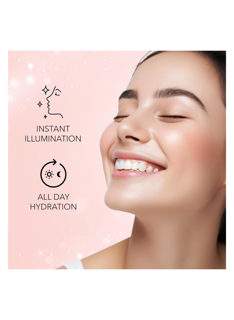 Faces Canada Strobe Cream - Peach, 30ml | Primer + Highlighter + Moisturizer | Shea Butter & Hyaluronic Acid | Intense Hydration | Flawless Radiant Dewy Skin | Illuminating & Glowing Makeup Base - Image 5