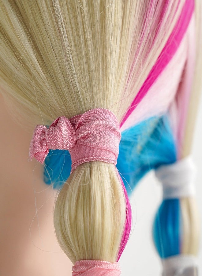 MEEDEE Rainbow Elastic Hair Ties, 100 Pack No-Crease Soft Ribbon Hair Accessories for Women, Knotted Ouchless Ponytail Holders, Yoga & Workout Styling, Versatile as Elastic Bracelets - Image 4