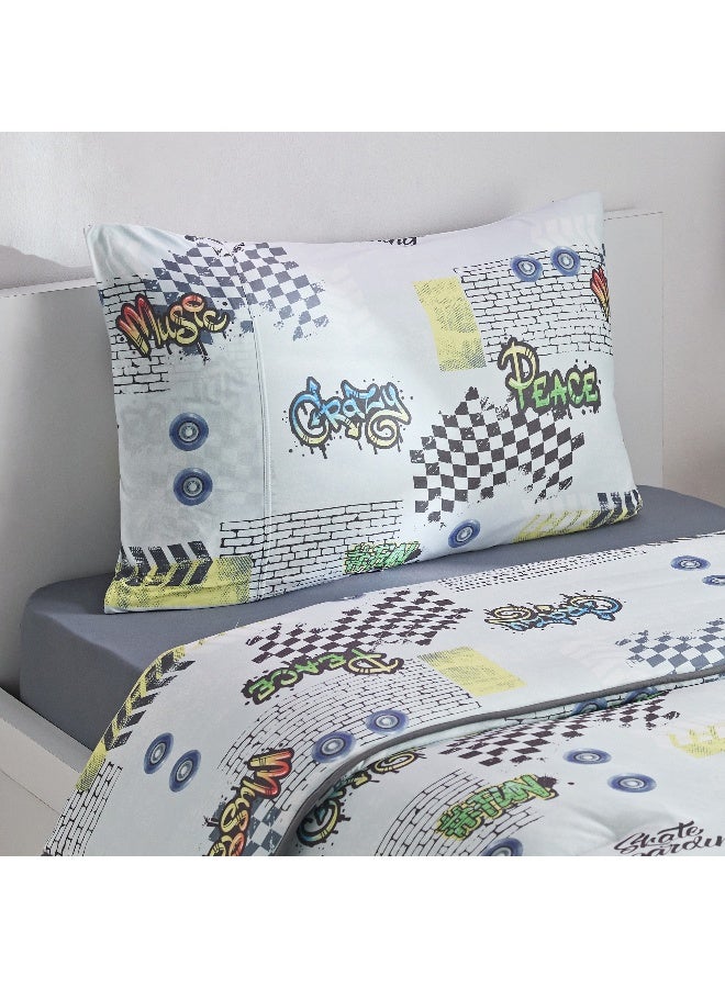 Home Box Tom Gearhead Skate 2-Piece Single Microfibre Printed Jersey Comforter Set 135 X 220 Cm - Image 1