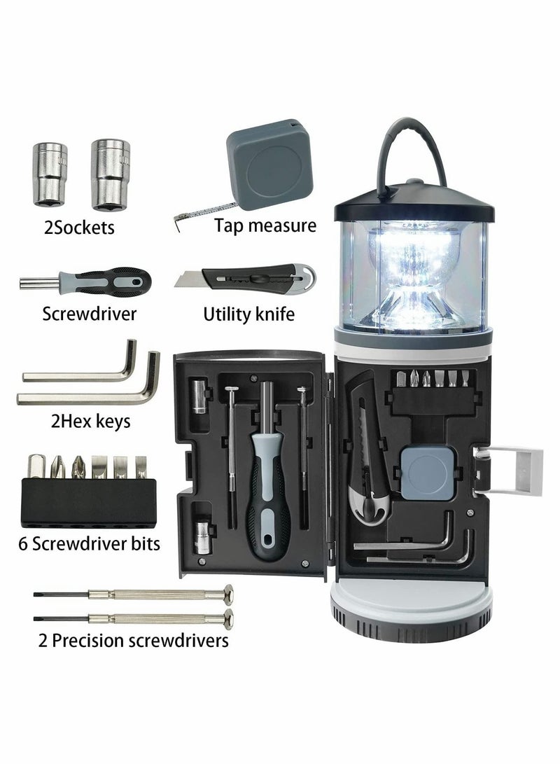 Excefore ضوء تخييم LED, مصباح تخييم متعدد الوظائف مع مجموعة أدوات مفك البراغي, مصباح LED قابل لإعادة الشحن للبحث في الهواء الطلق, مثالي للتخييم والتنزه وصيد السمك وإضاءة ركوب الليل  - Image 2