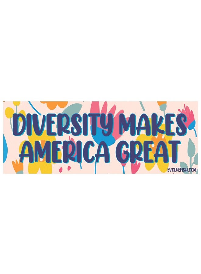 EvolveFISH Diversity Makes America Great Bumper Sticker - [11'' x 3'']