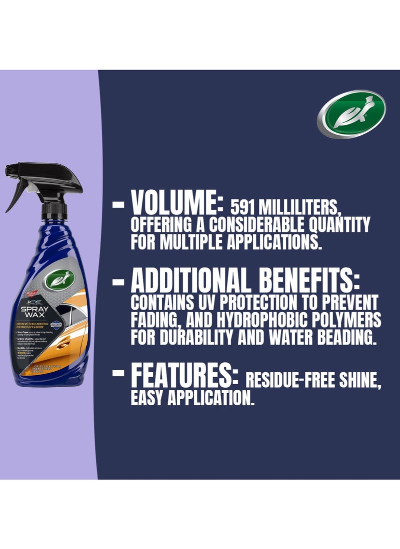 TURTLE - Turtle Wax ICE Spray Wax, Ultimate High Shine Wax Finish, for Use on Car Paint - Image 1