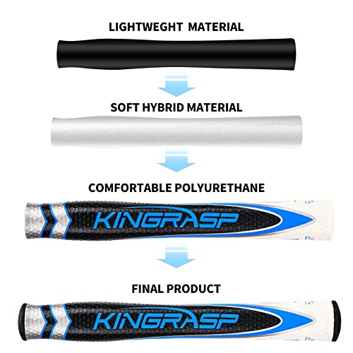 KINGRASP Lightweight and Comfortable Golf Grips | Advanced Texture Control and High Feedback Golf Putter Grips/Oversized, 2.0/3.0 Putter Grip (black blue：2.0) - Image 2